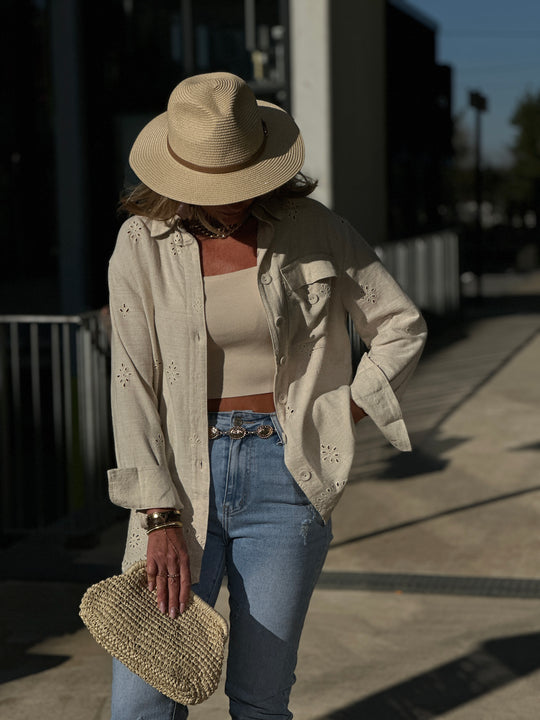 Chemise Lin brodé 8436