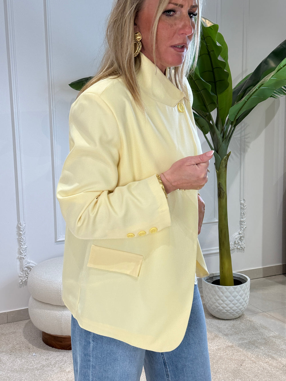 blazer col croisée jaune Inès 2520