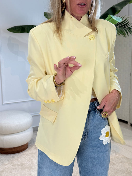 blazer col croisée jaune Inès 2520