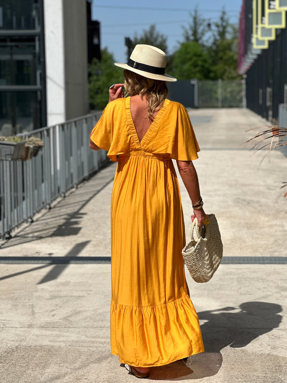 Robe longue moutarde 9203