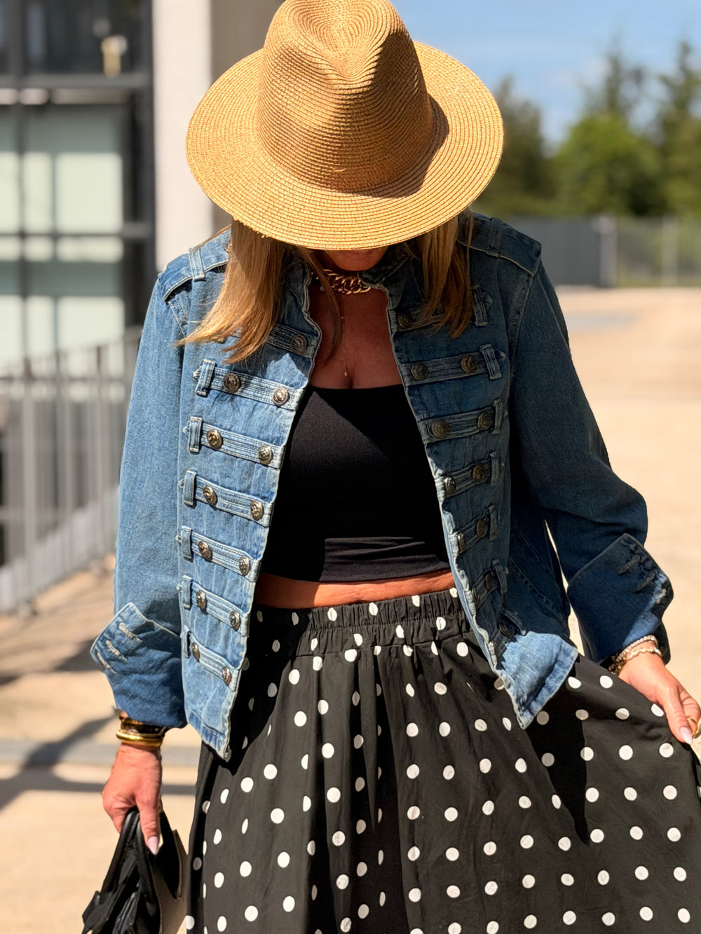 Veste jean officiel Bleu foncé 9601 (taille unique )