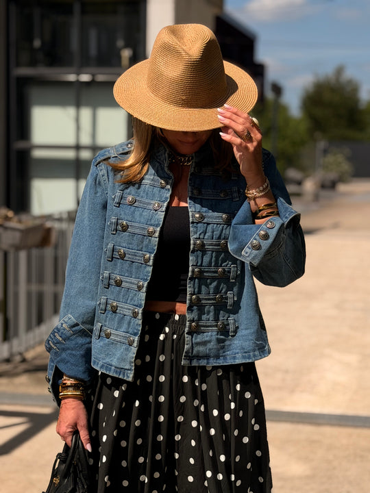 Veste jean officiel Bleu foncé 9601 (taille unique )