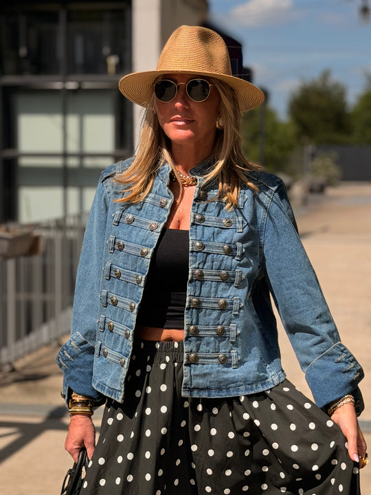 Veste jean officiel Bleu foncé 9601 (taille unique )