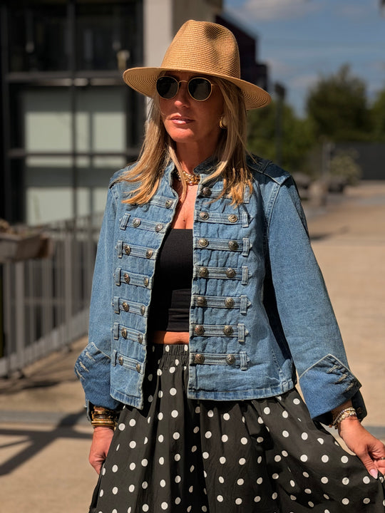 Veste jean officiel Bleu foncé 9601 (taille unique )