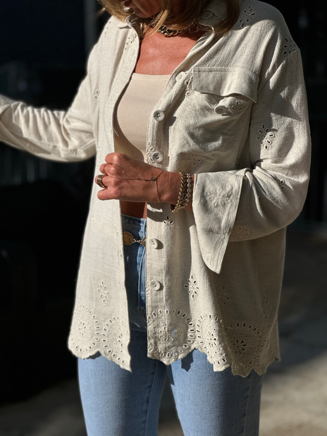 Chemise Lin brodé 8436