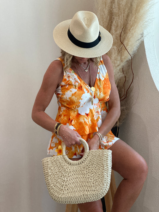 Maillot de bain orange jaune 031