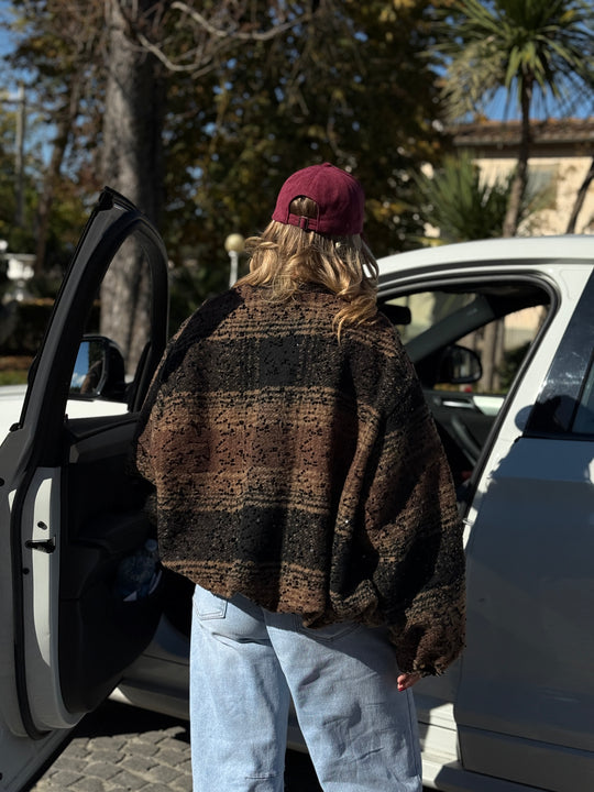 Bombers lainer paillette choco/noir 1858