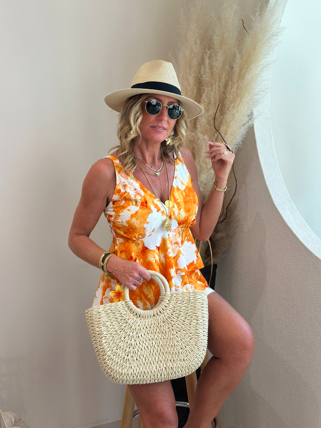 Maillot de bain orange jaune 031