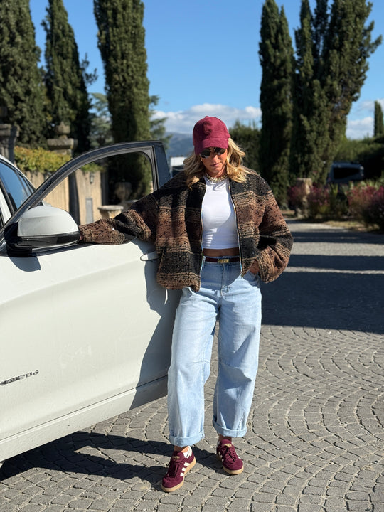 Bombers lainer paillette choco/noir 1858