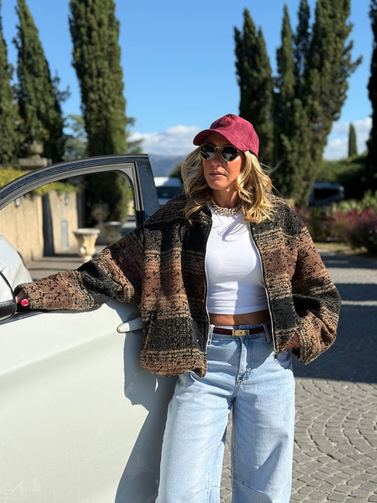 Bombers lainer paillette choco/noir 1858