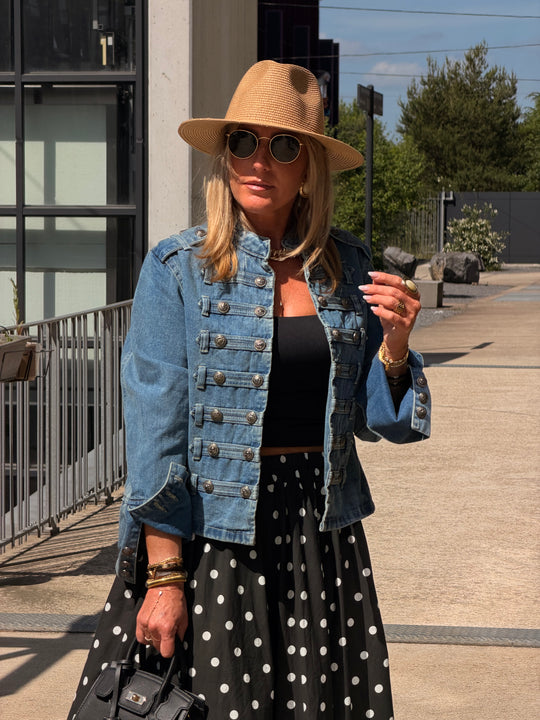 Veste jean officiel Bleu foncé 9601 (taille unique )
