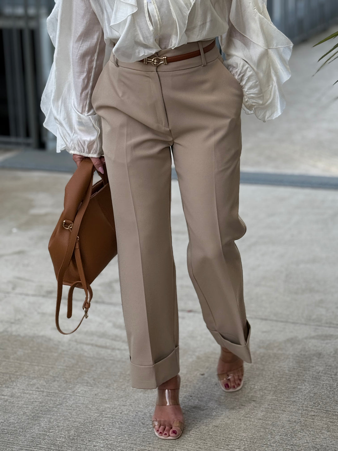 Pantalon pince Salomé camel