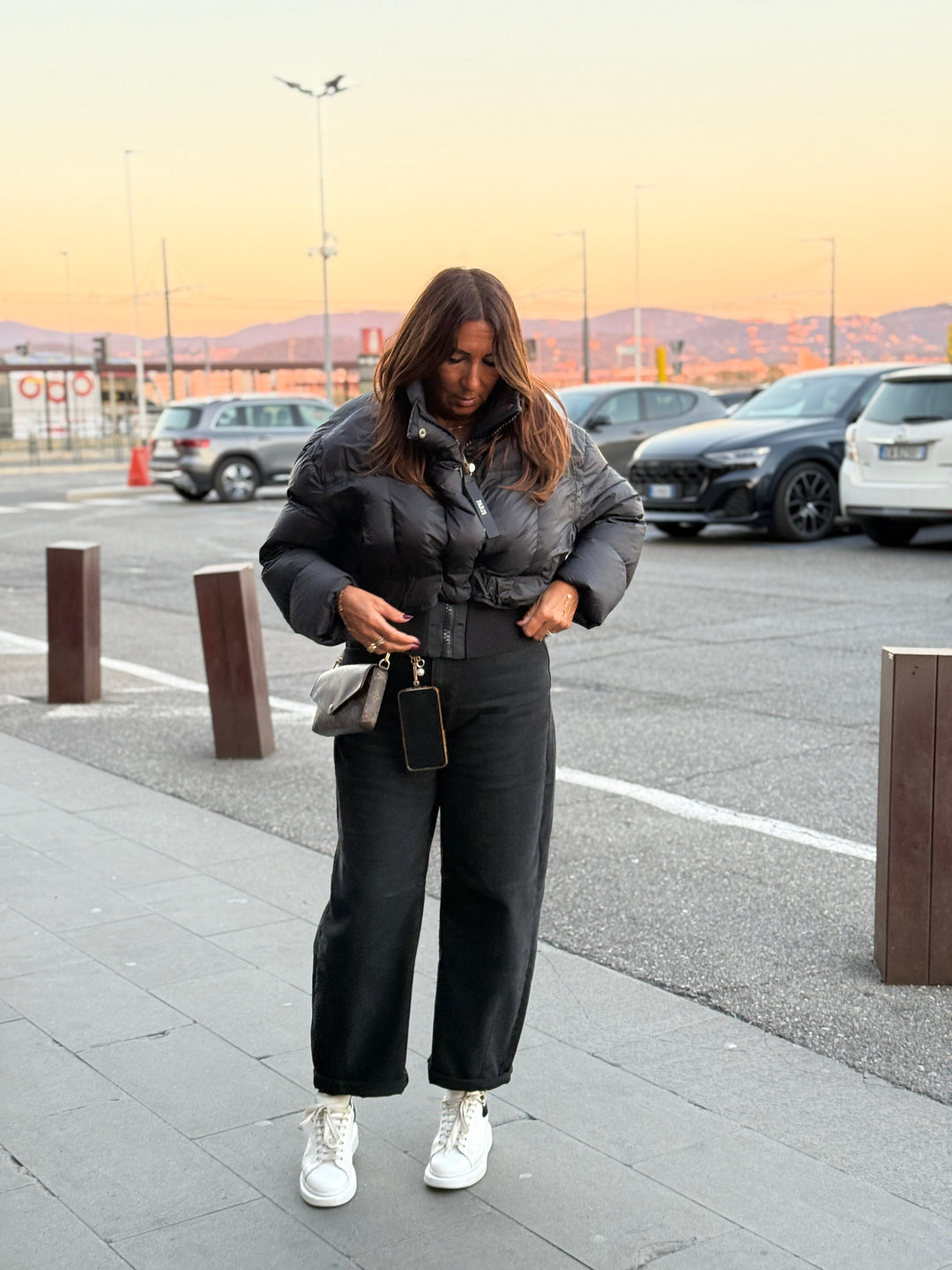Doudoune court cintré à la taille Noir 2021 (plume)