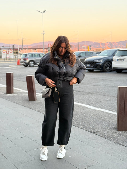 Doudoune court cintré à la taille Noir 2021 (plume)