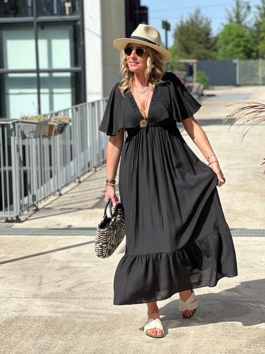 Robe longue noir 9203