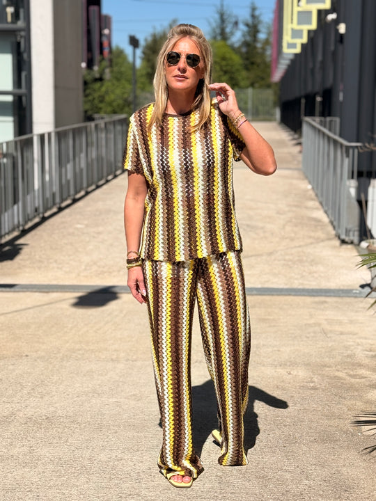 Ensemble crochet rayure Jaune