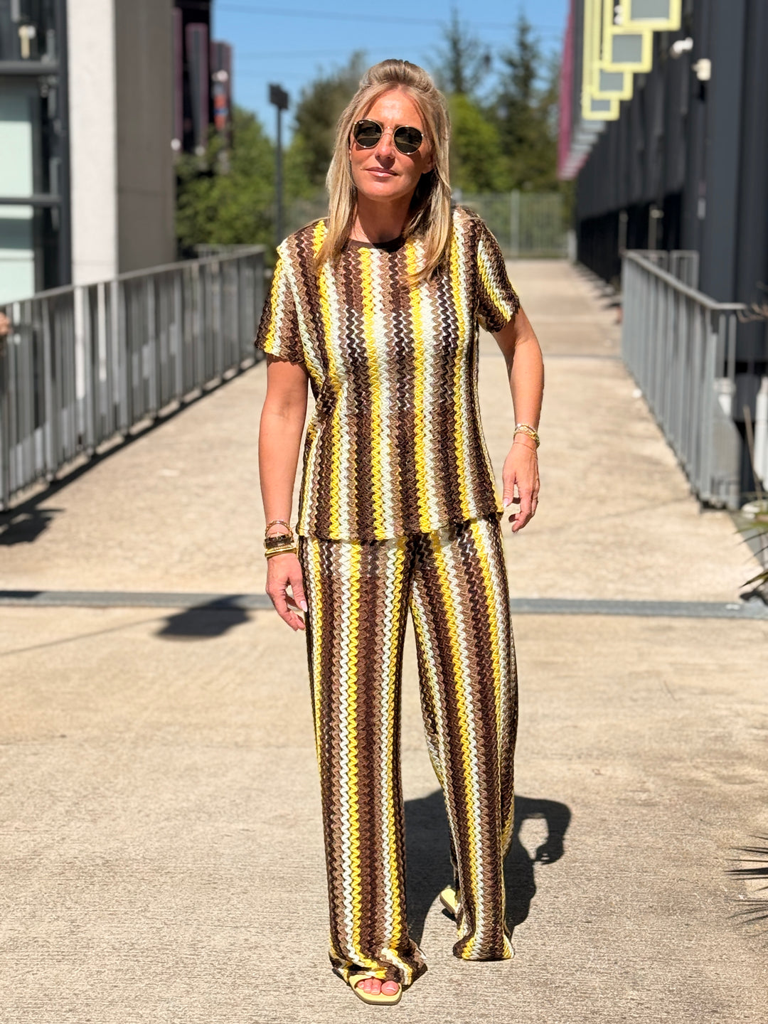 Ensemble crochet rayure Jaune