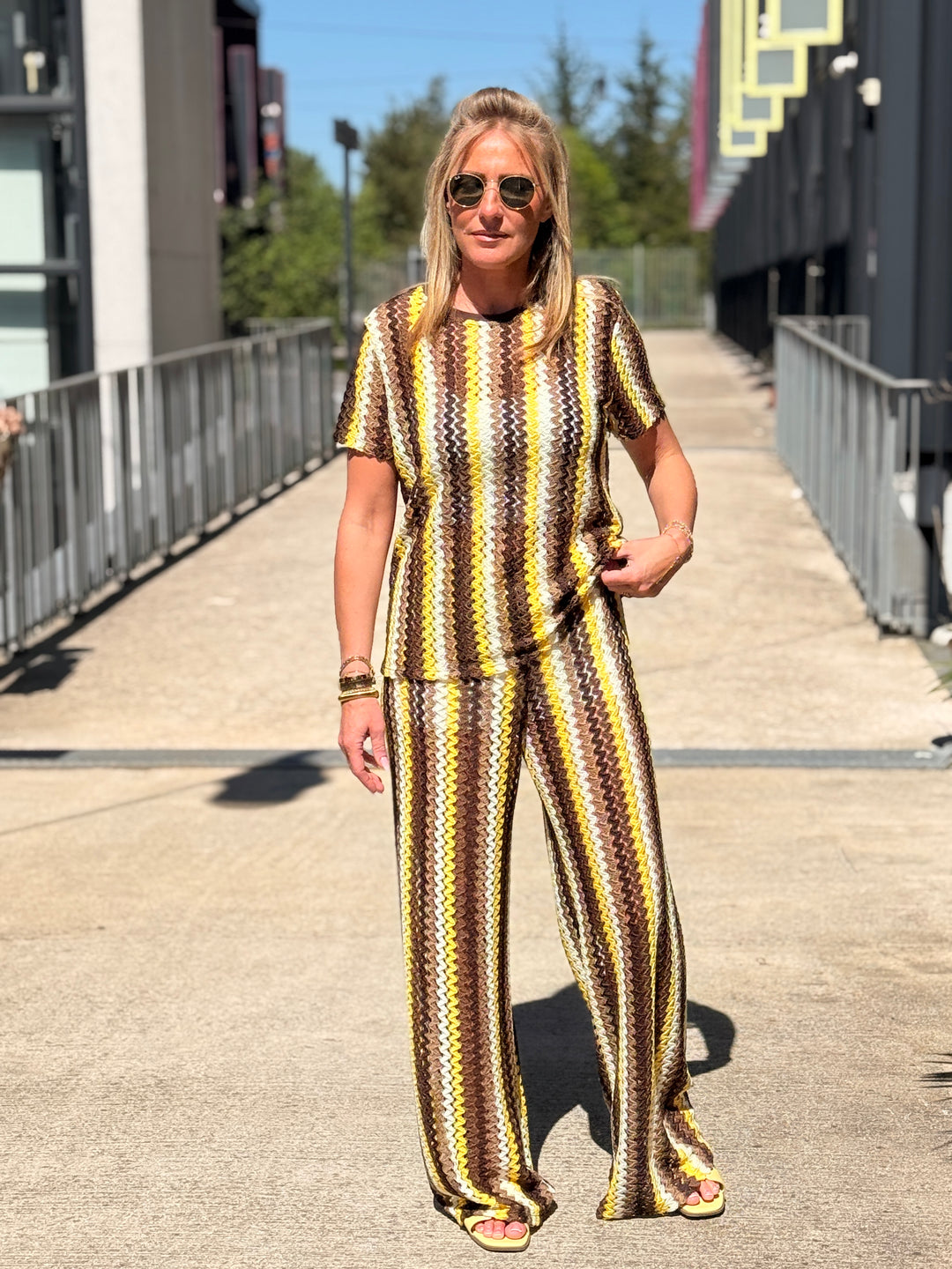 Ensemble crochet rayure Jaune