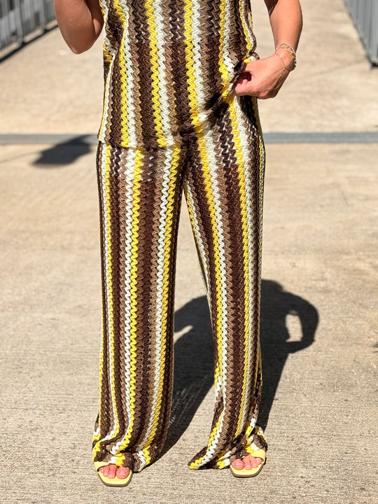 Ensemble crochet rayure Jaune