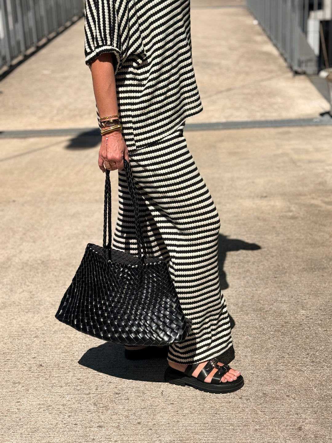 Ensemble maille rayure noir