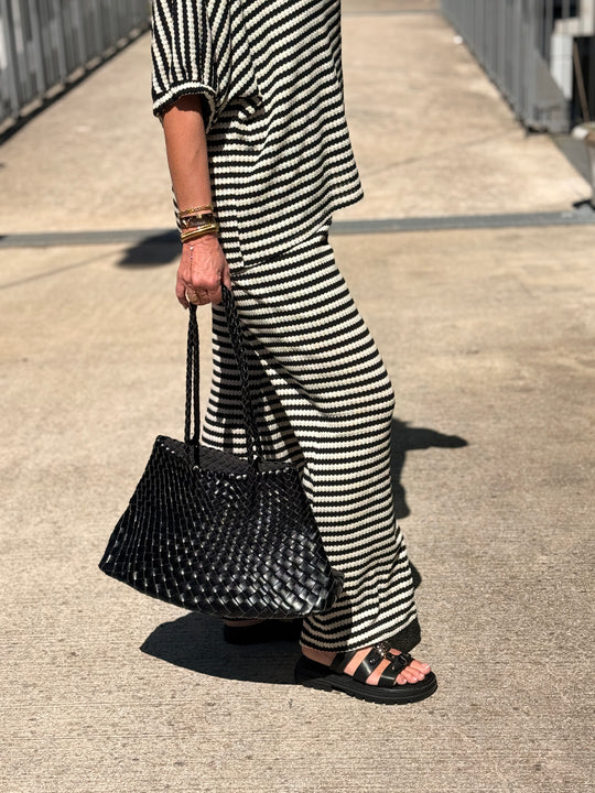 Ensemble maille rayure noir