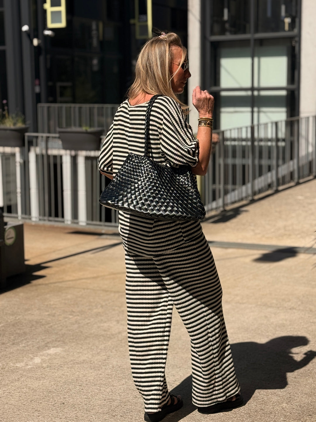 Ensemble maille rayure noir