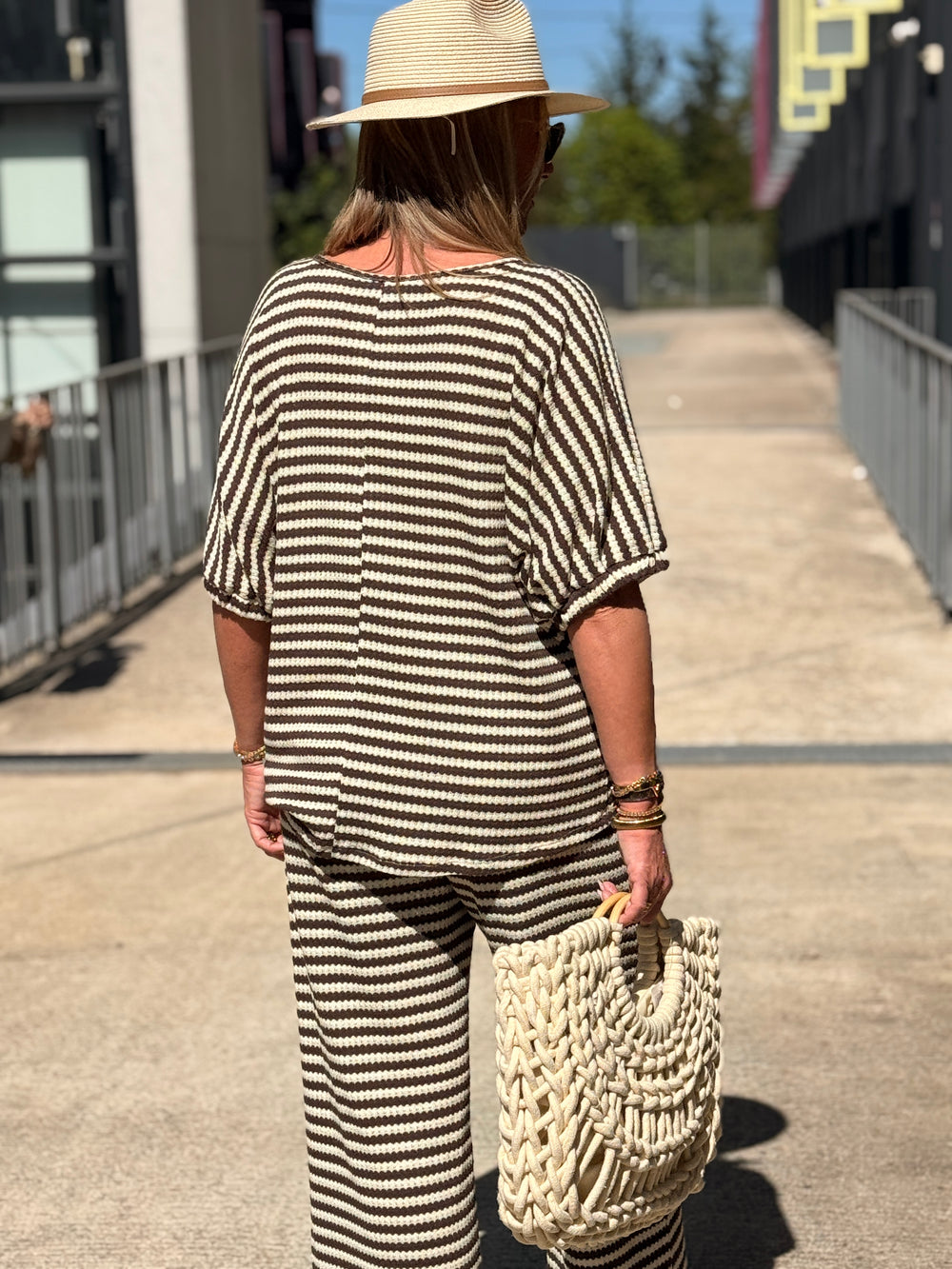 Ensemble maille rayure Choco