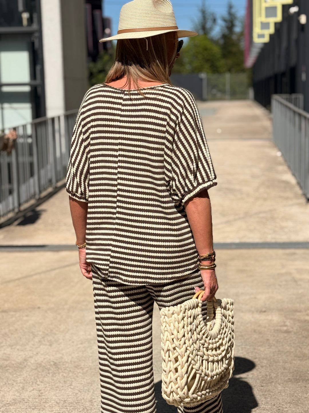 Ensemble maille rayure Choco