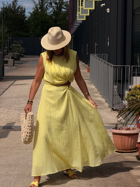 Ensemble jaune à détail anneau SET001