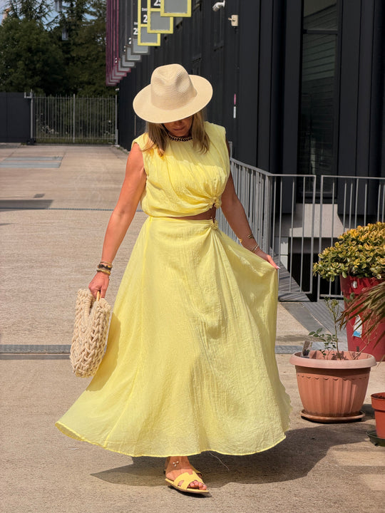 Ensemble jaune à détail anneau SET001