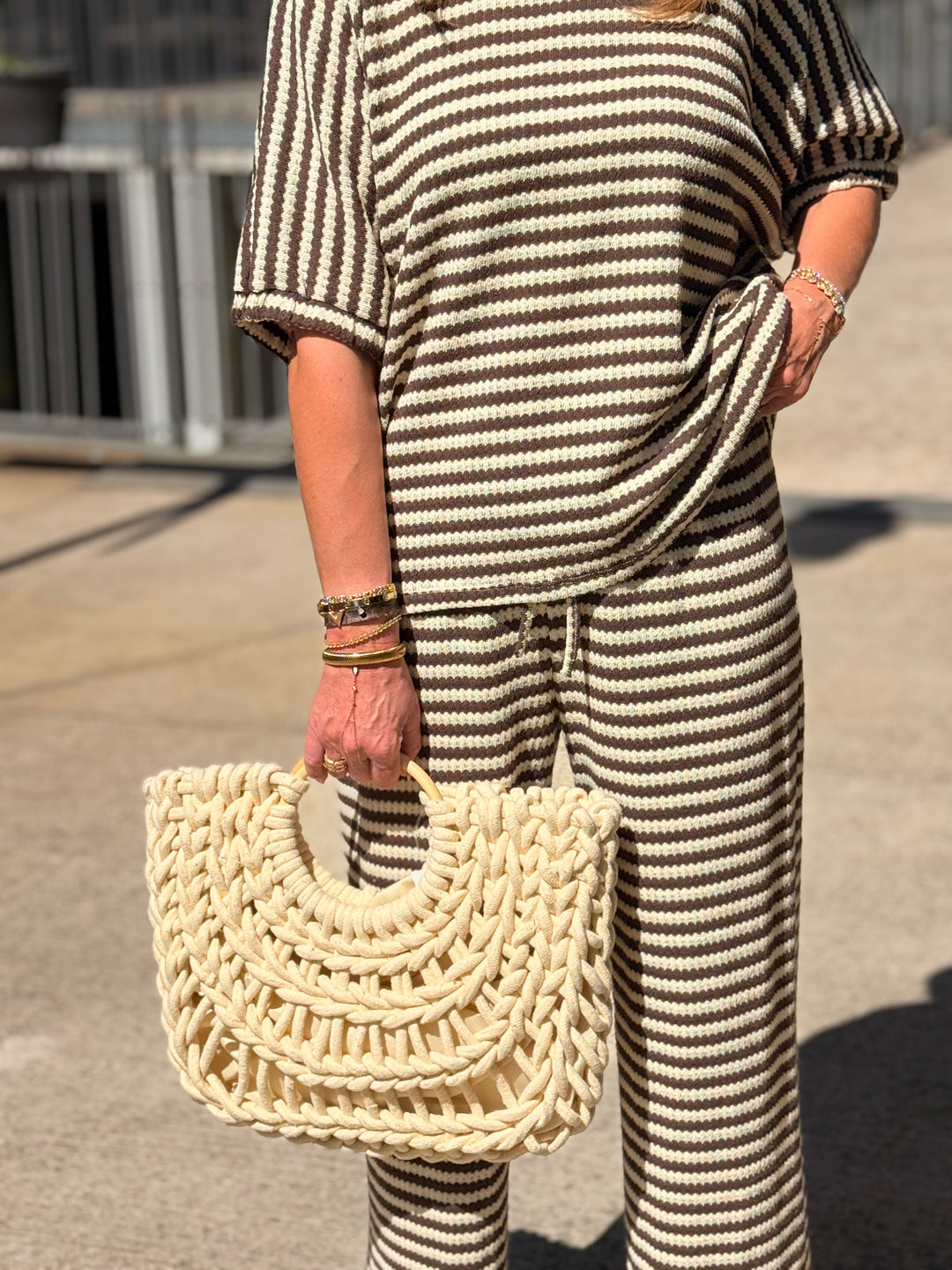 Ensemble maille rayure Choco