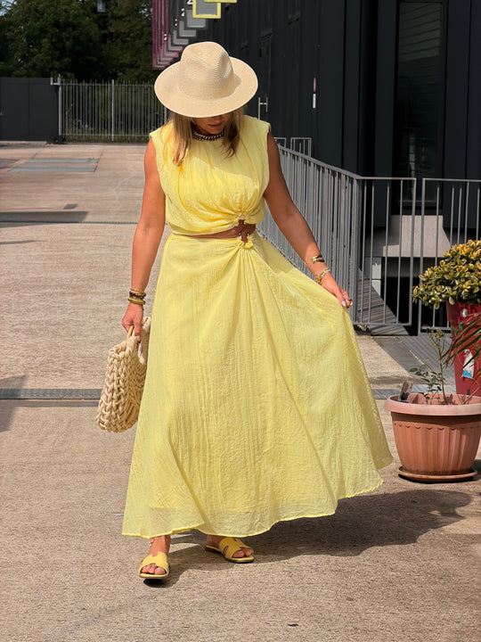 Ensemble jaune à détail anneau SET001