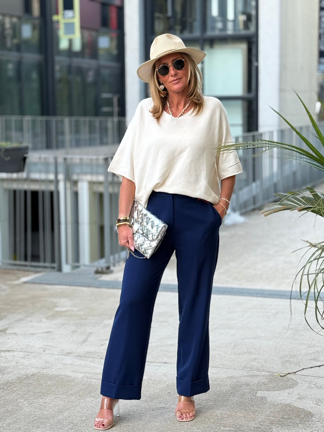 Pantalon Salomé coupe droite marine