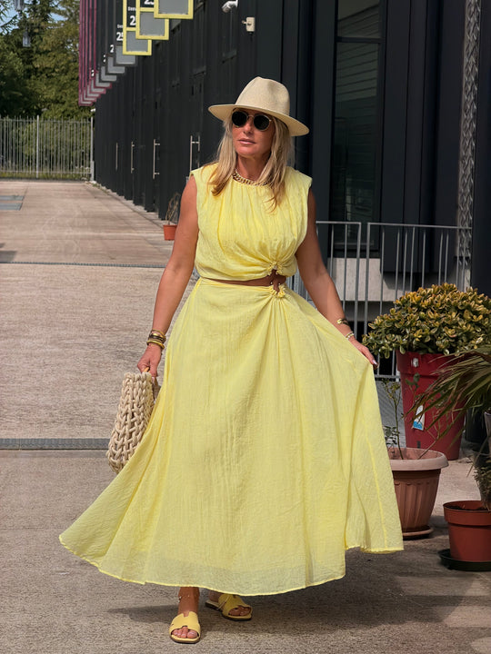 Ensemble jaune à détail anneau SET001