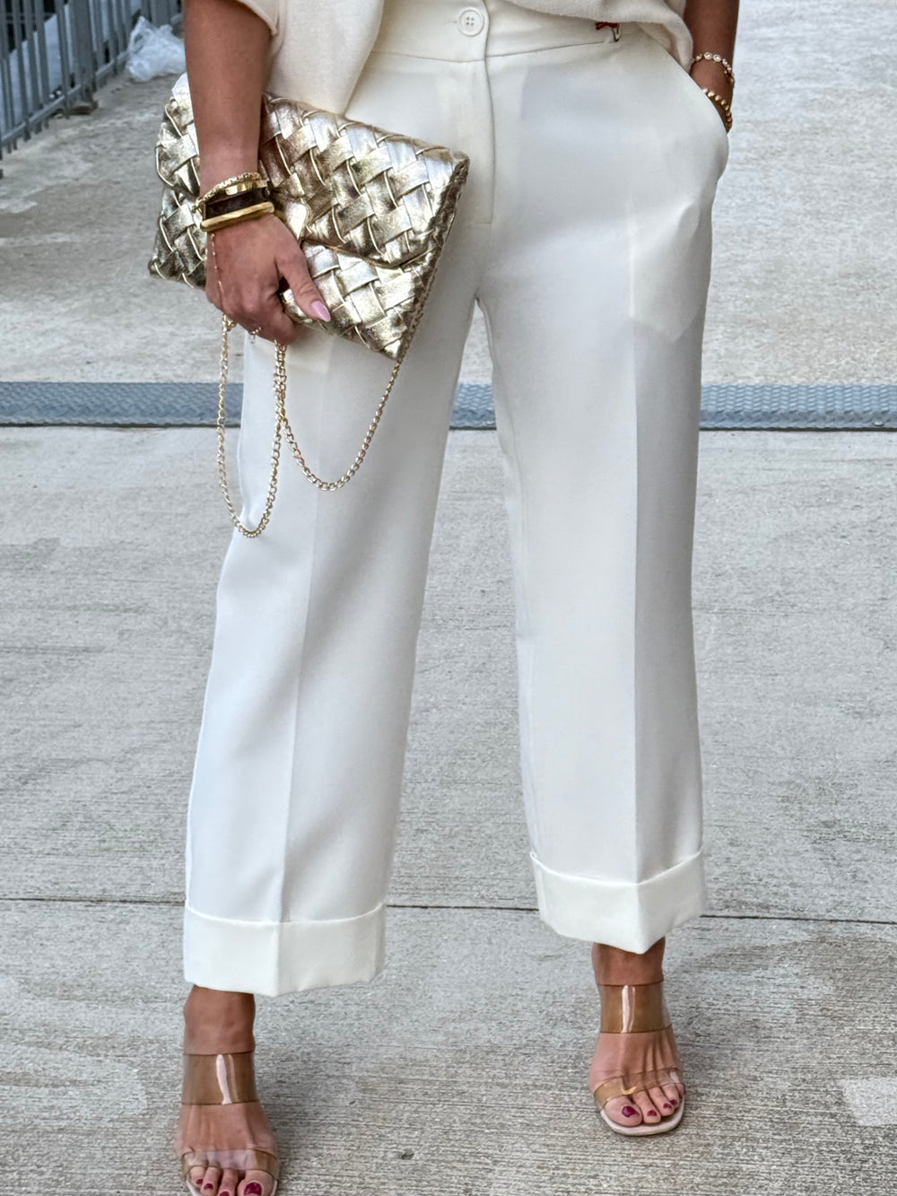 Pantalon Salomé coupe droite Écru