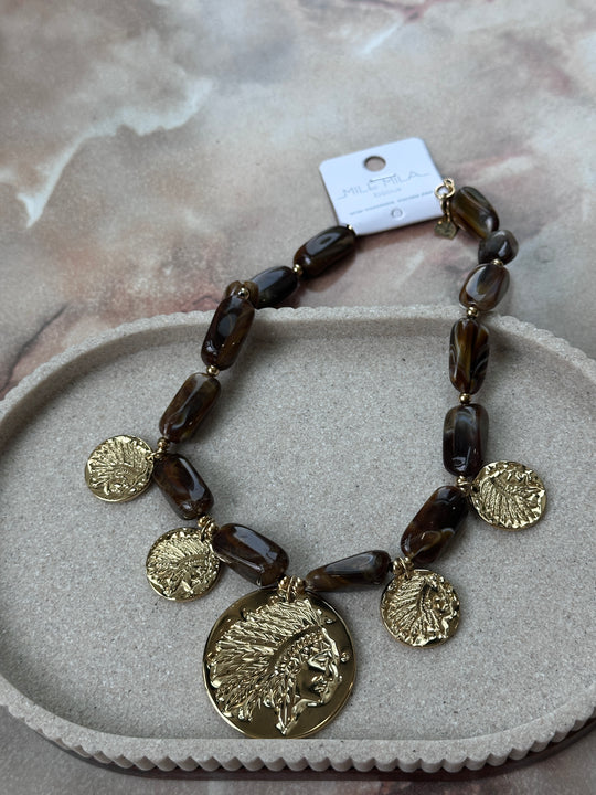 Collier nacré Choco aux médaillons