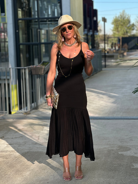 Robe bretelle jupant Noir 10136