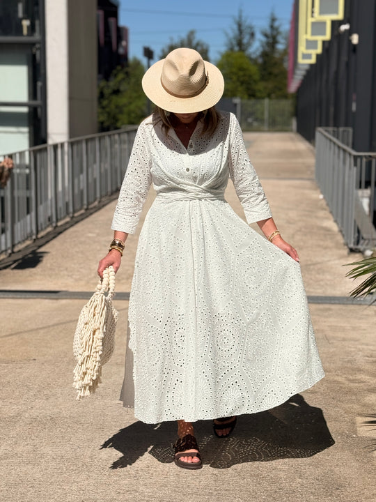 Robe longue bohème blanche