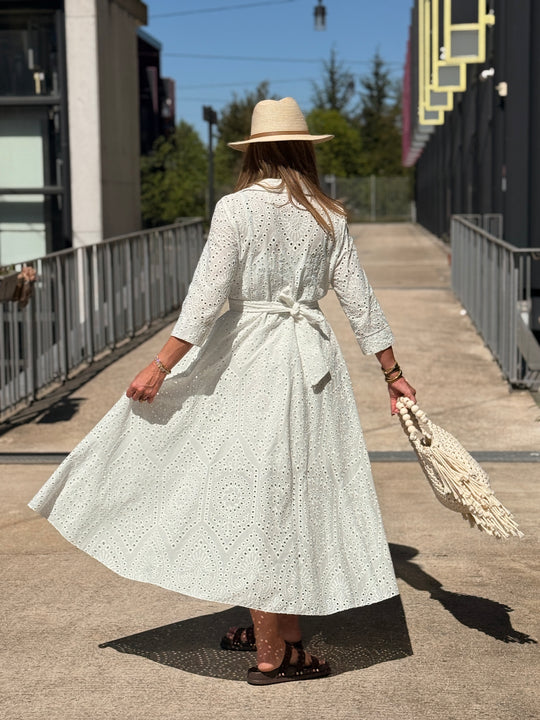 Robe longue bohème blanche