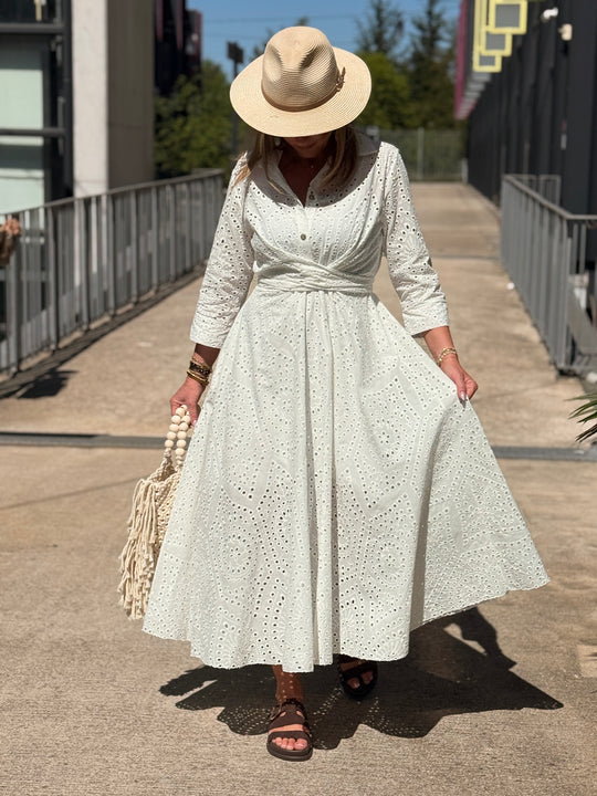 Robe longue bohème blanche