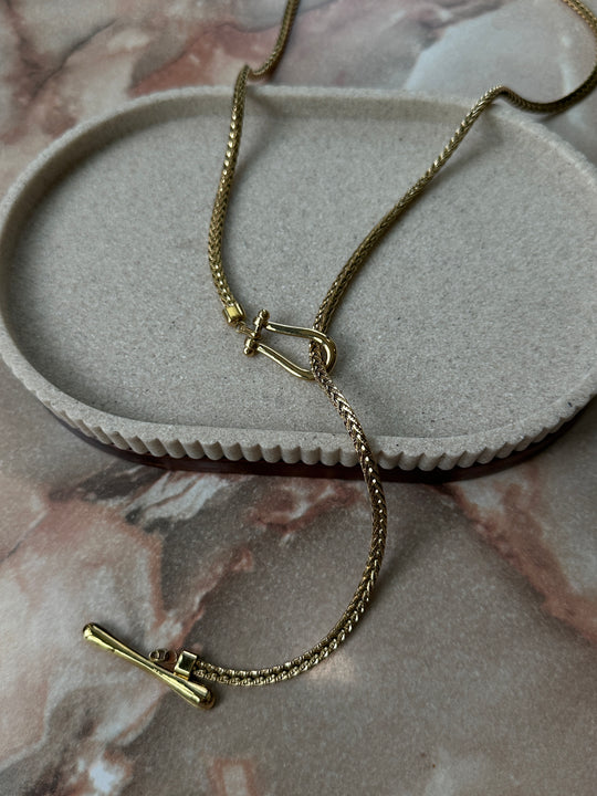 Collier long réglable or
