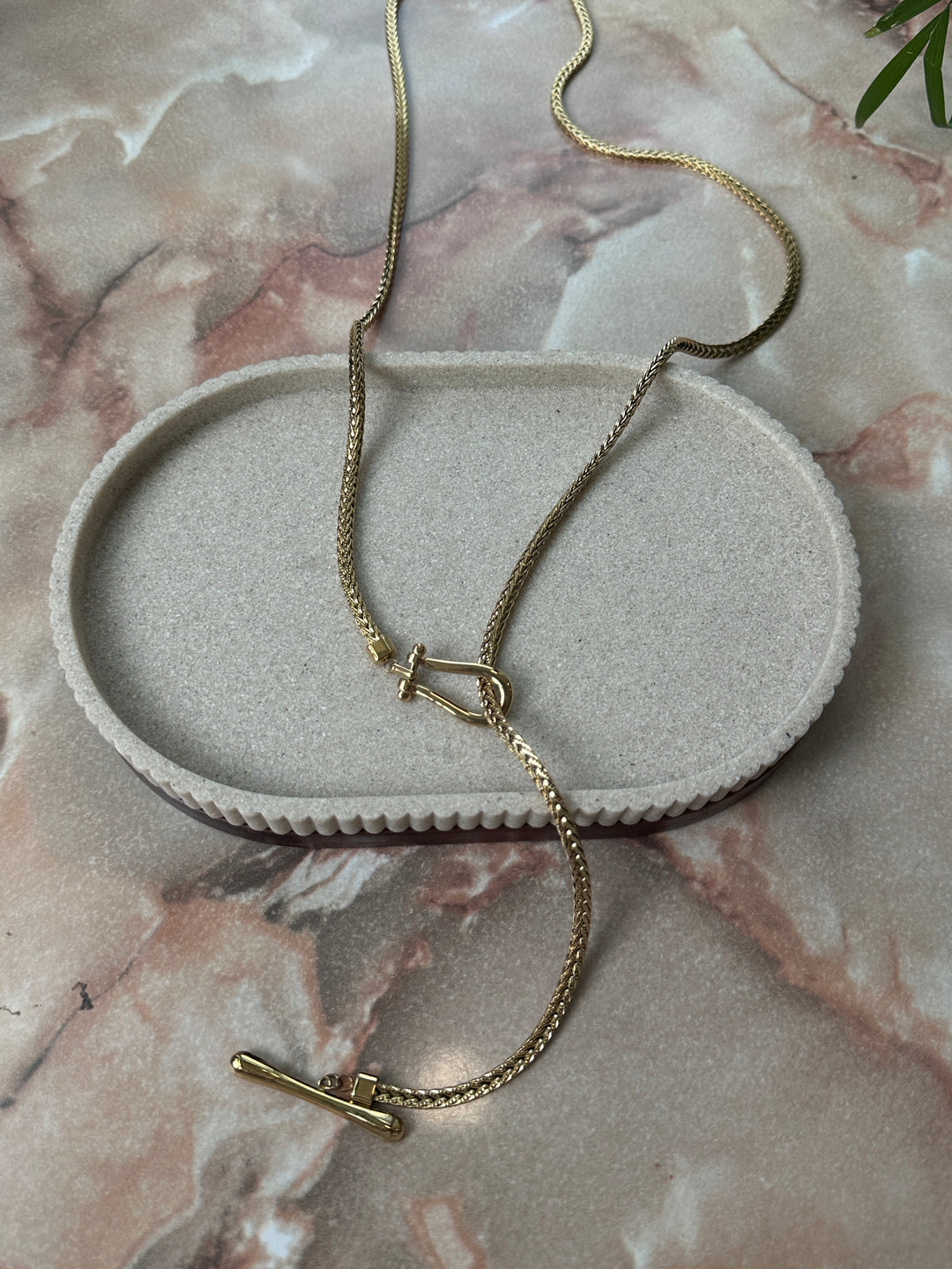 Collier long réglable or
