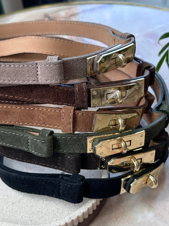 Ceinture cuir daim réglable