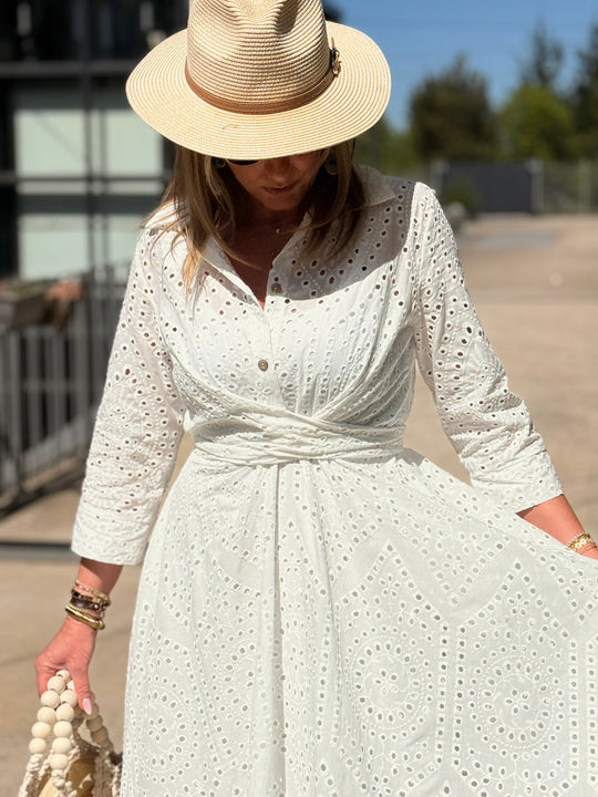 Robe longue bohème blanche