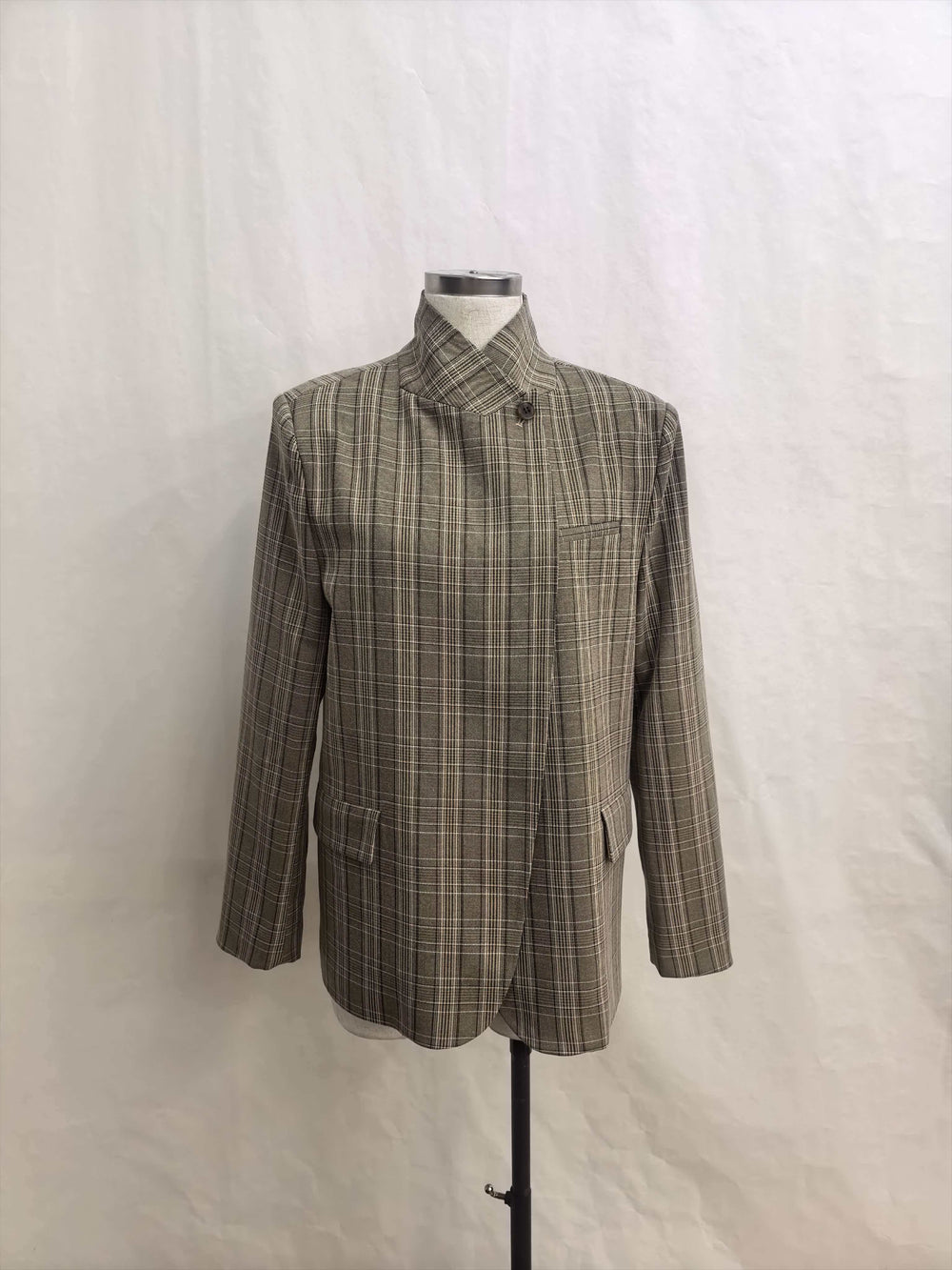 Blazer croisé taupe/kaki carreaux 9908 (qualité premium)