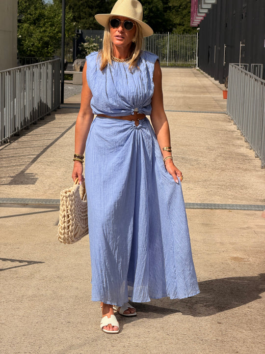 Ensemble bleu à détail anneau SET001