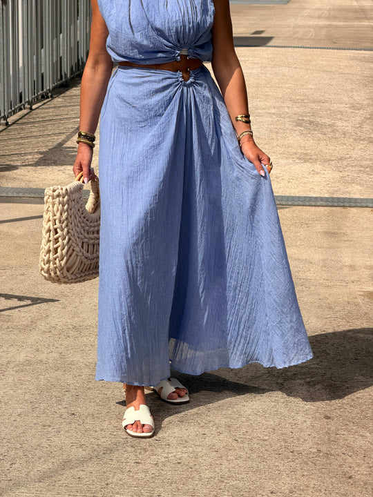 Ensemble bleu à détail anneau SET001