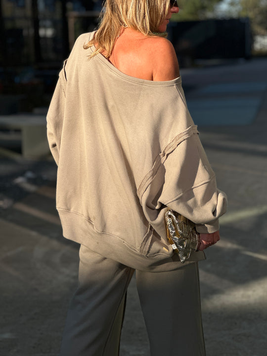 Ensemble jogging taupe