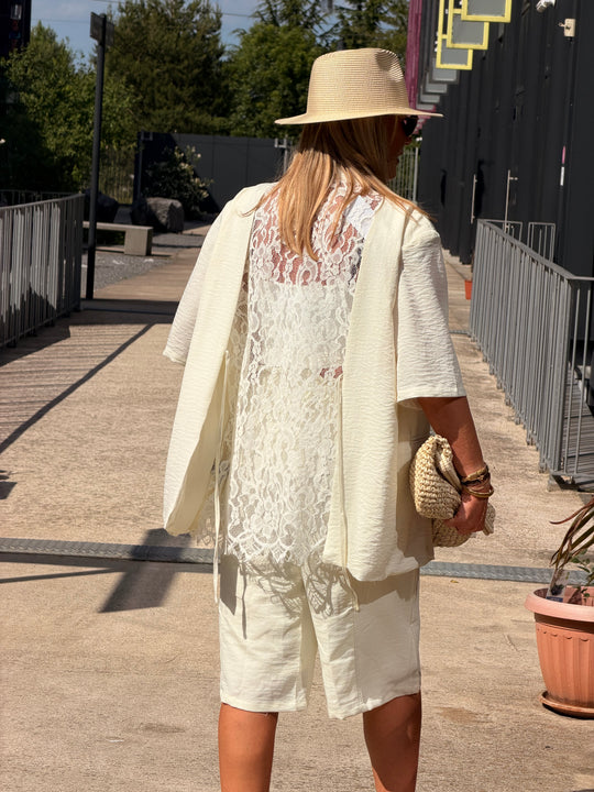 Veste Ecru dos dentelle 1215