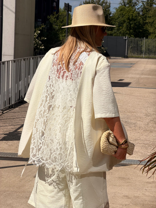 Veste Ecru dos dentelle 1215